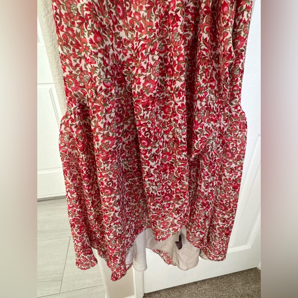Anthropologie Ranna Gill Alexandra Floral Appliqué Beaded Wrap Maxi Dress in M - Picture 9 of 13